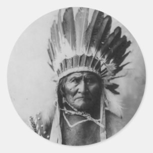Chiricahua Apache Geronimo Goyathlay Goyahkla Runder Aufkleber