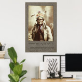 Chiricahua Apache Indian Leader Geronimo Portrait Poster (Heimbüro)