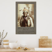 Chiricahua Apache Indian Leader Geronimo Portrait Poster (Küche)