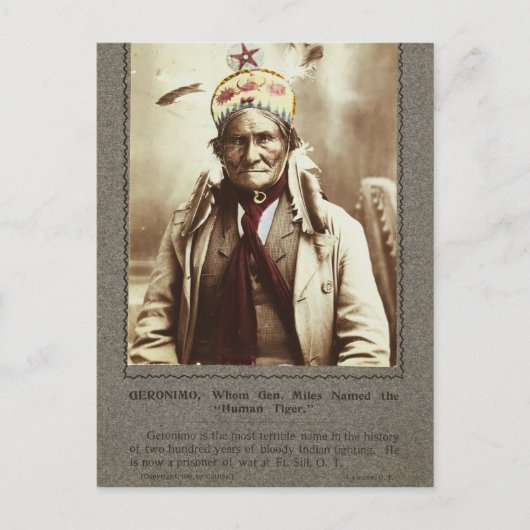 Chiricahua Apache Indian Leader Geronimo Portrait Postkarte (Vorderseite)