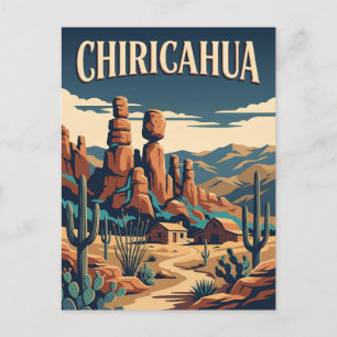 Chiricahua Arizona Felsformationen Reiseplakat Postkarte