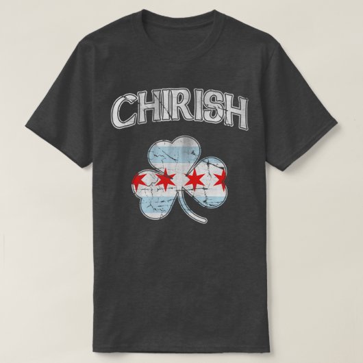 Chirish Chicago Flag Kleeblatt T-Shirt (Design vorne)