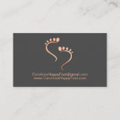 Chiropodist Reflexologin Pedicure Footprint Rose Visitenkarte (Rückseite)