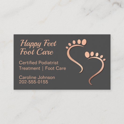 Chiropodist Reflexologin Pedicure Footprint Rose Visitenkarte (Vorderseite)