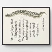 Chiropractic Adjustment Palmer Quote Easel Fotoplatte (Vorderseite)