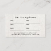 Chiropractic & Akupunktur Spine Lotus Ernennung Terminkarte (Rückseite)