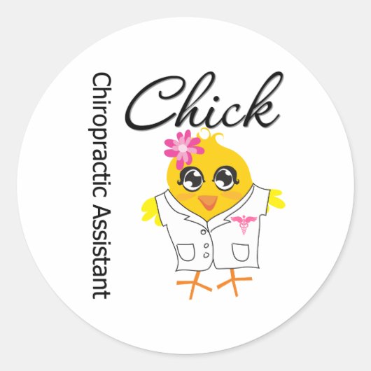 Chiropractic Assistant Chick Runder Aufkleber (Vorderseite)