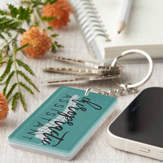 Chiropractic Assistant (Skript mit Wirbelsäule) Schlüsselanhänger (Vorderseite rechts)