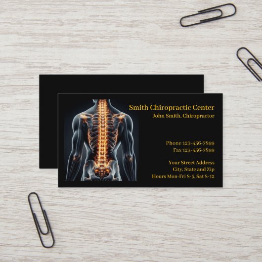 Chiropractic Chiropractic Clinic Business Card Visitenkarte (Vorderseite/Rückseite Beispiel)