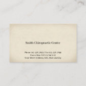 Chiropractic Chiropractor Clinic Business Card Visitenkarte (Rückseite)