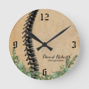Chiropractic Chiropractor Spine Therapeut Vintag Runde Wanduhr