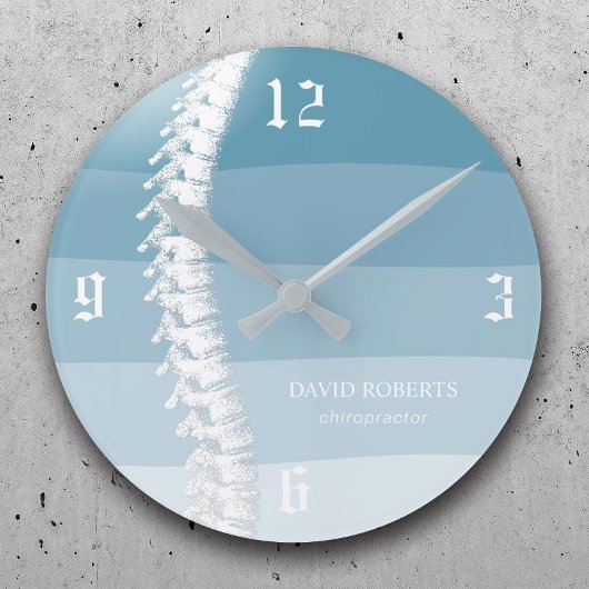 Chiropractic Chiropractor Spine Therapist Blue Runde Wanduhr