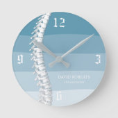 Chiropractic Chiropractor Spine Therapist Blue Runde Wanduhr (Vorderseite)