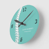Chiropractic Chiropractor Spine Therapist Teal Runde Wanduhr (Winkel)