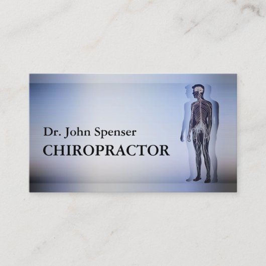 Chiropractic Chiropraktikum Human Body Blue Card Visitenkarte (Vorderseite)