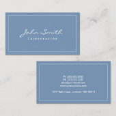 Chiropractic Elegante Dusty Blue Chiropraktor Visitenkarte (Vorne/Hinten)