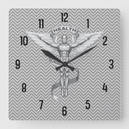 Chiropractic Emblem Logo Wall Clock Quadratische Wanduhr