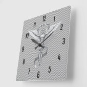 Chiropractic Emblem Logo Wall Clock Quadratische Wanduhr (Winkel)