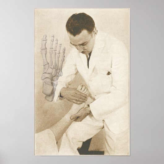 Chiropractic Foot Adjustment Vintag Print Poster (Vorne)