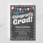 Chiropractic Graduation Party Einladung Red Blue (Vorderseite)