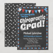 Chiropractic Graduation Party Einladung Red Blue (Vorne/Hinten)