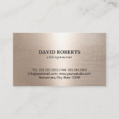 Chiropractic Moderne Gold Grunge Rahmen Chiroprakt Visitenkarte (Rückseite)