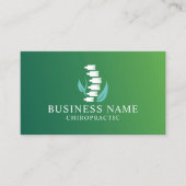 Chiropractic Nature Spine Logo Chiropraktor Green Visitenkarte (Vorderseite)