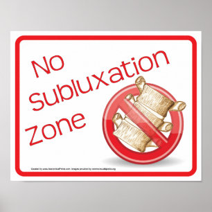 Chiropractic No Subluxation Zone Wall Sign Poster