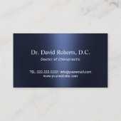 Chiropractic Spine Logo Navy Blue Chiropractor Visitenkarte (Rückseite)
