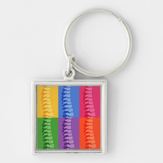 Chiropractic Spine Pop Art Key Ring Keychain Schlüsselanhänger (Vorne)