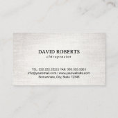 Chiropractic Spine Therapeut Black Chiropraktor Visitenkarte (Rückseite)