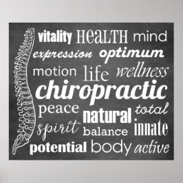 Chiropractic Word Collage Chalkboard Poster
