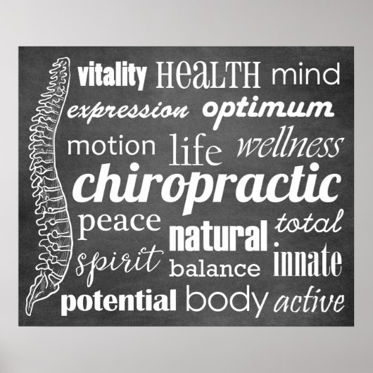 Chiropractic Word Collage Chalkboard Poster (Vorne)