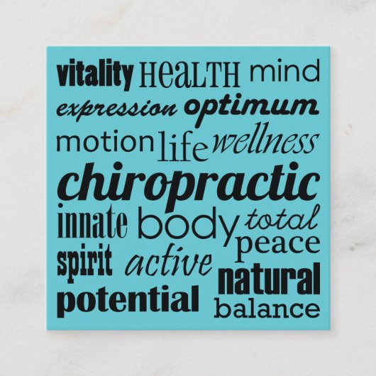 Chiropractic Word Collage Chiropractic Quadratische Visitenkarte (Vorderseite)