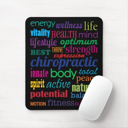 Chiropractic Word Collage Mousepad (Mit Mouse)