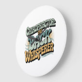 Chiropractor Back Whisperer Gift Idea Große Wanduhr (Winkel)