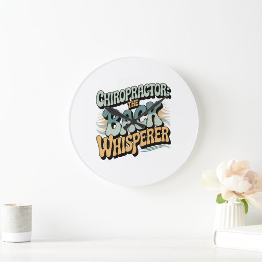 Chiropractor Back Whisperer Gift Idea Große Wanduhr (Zuhause)