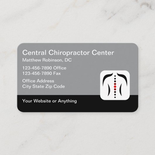 Chiropractor Medical Business Cards Spine Theme Visitenkarte (Vorderseite)