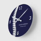 Chiropractor Spine Therapy Navy Runde Wanduhr (Winkel)