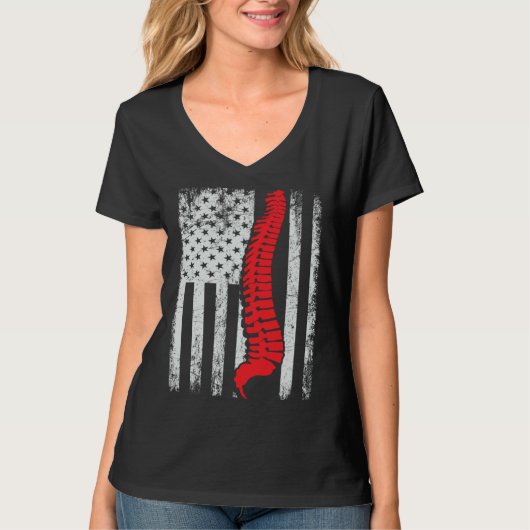 chiropractors USA Flag spines for chiropractic 1 T-Shirt (Vorderseite)
