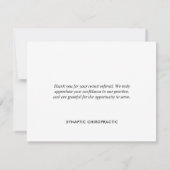 Chiropraktik der Black & Gold Spine Danke Karten (Rückseite)