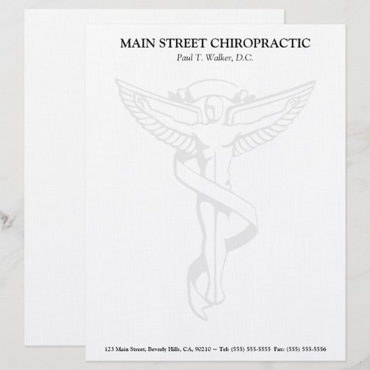 Chiropraktik-Emblem-Briefkopf Briefbogen (Vorne/Hinten)