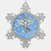 Chiropraktik-Emblem-Zinn-Schneeflocke-Verzierung Schneeflocken Zinn-Ornament (Vorderseite)