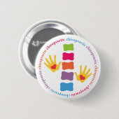 Chiropraktik-Hände und Dorn-Knopf Button (Vorne & Hinten)