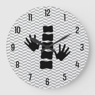 Chiropraktik-Hände und Dorn-Logo-Wanduhr Große Wanduhr