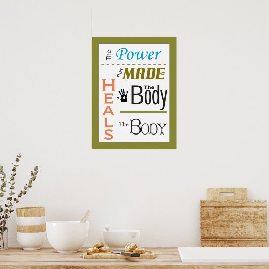 Chiropraktik heilt das Body Quote Poster (Küche)