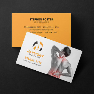 Chiropraktik-Massagetherapie Chiropraktiker orange Visitenkarte
