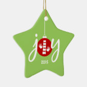 Chiropraktik-rote Freude-Weihnachtsverzierung Keramik Ornament (Rechts)