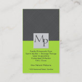 Chiropraktik und medizinische Visitenkarte - (Rückseite)