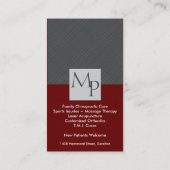 Chiropraktik und medizinische Visitenkarte - (Rückseite)